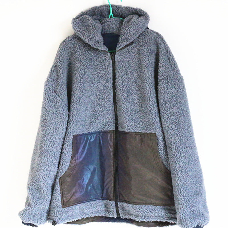 New Double-Sided Wear Colorful Reflective Jacket Men's Warm Jacket