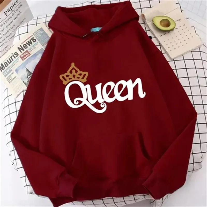 QUEEN Print Hoodies Fleece Hooded Sweatshir
